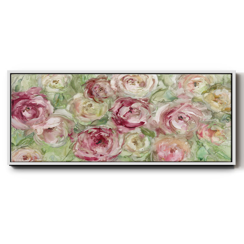 Rose grimpante - toile encadrée, H 20 po x l 50 po