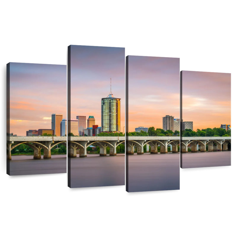 Sireci Tulsa par la rivière Arkansas, H 22 po x l 36 po