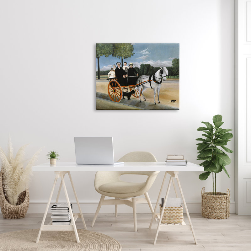 La Carriole du Père Junier par one1000paintings - peinture sur toile tendue, H 30 po x l 40 po x P 1,5 po, Toile tendue