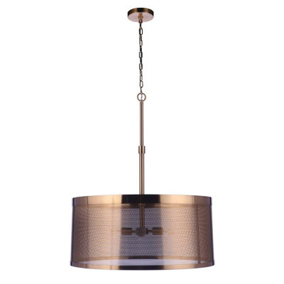 Luminaire suspendu tambour 4 lumières Mesh