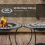 Table de salle à manger avec foyer d'extérieur 30 po, bol à feu de bois rond 3-en-1, seau à glace de patio avec tablette de rangement, pare-étincelles pour barbecue, feu de camp, camping