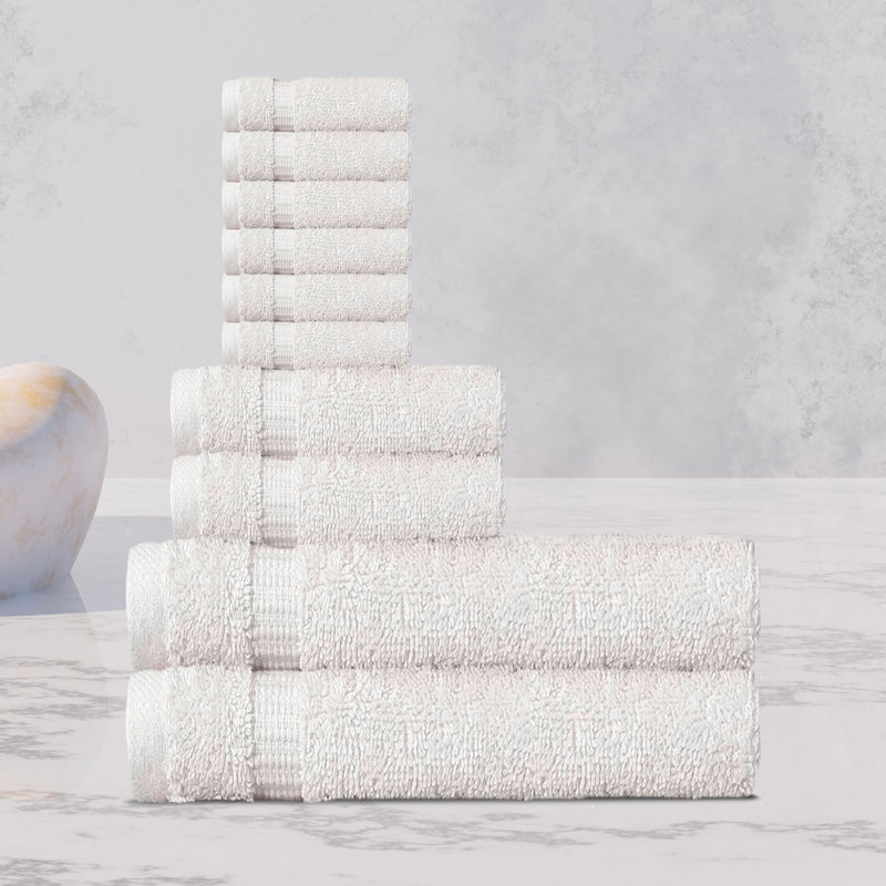  Ensemble de serviettes de luxe turques 10 pièces Hamptons, 100% coton turc, serviettes à séchage rapide, très absorbantes et ultra douces pour la maison et le spa