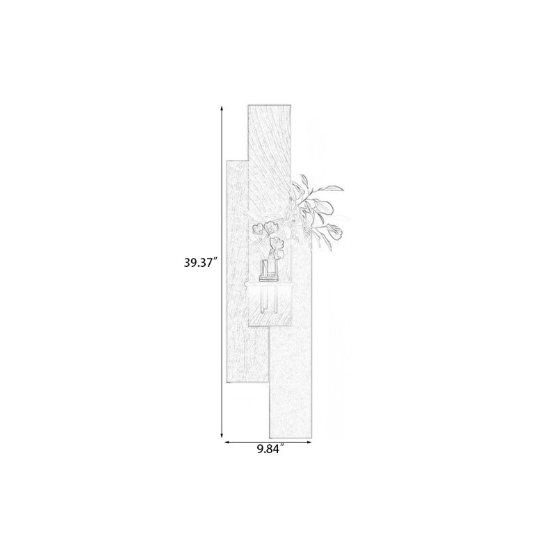 Art mural rectangulaire en bois manufacturé Burlywood, H 39,37 po x l 9,84 po