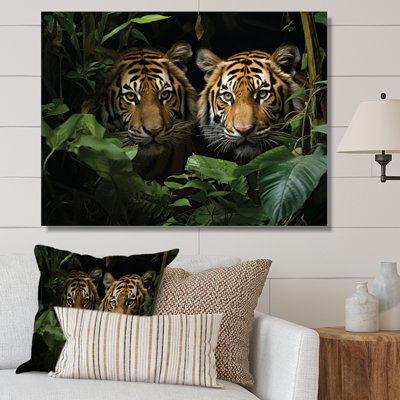 Asian Art Tigers In Jungle II, reproduction d'art sur toile