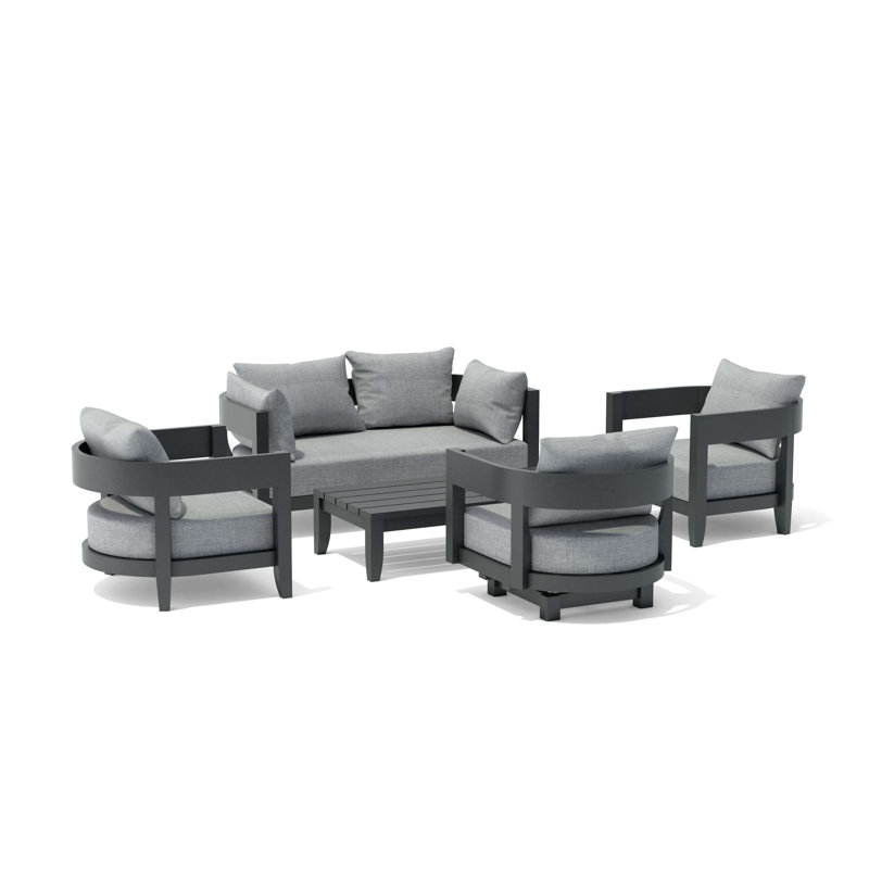 Coronado Outdoor 5 - Piece Conversation Set, Canvas Gray