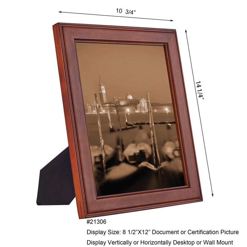 Cadre photo en bois d'acajou mat Ruthe, 8,5 p o x 12 po