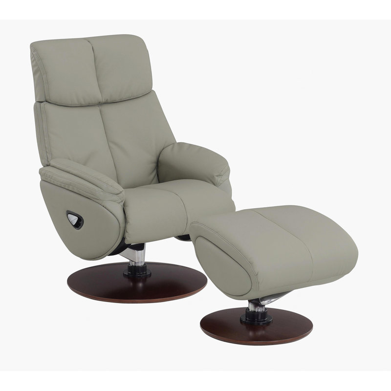 Fauteuil d'appoint en cuir fleur Kandoro