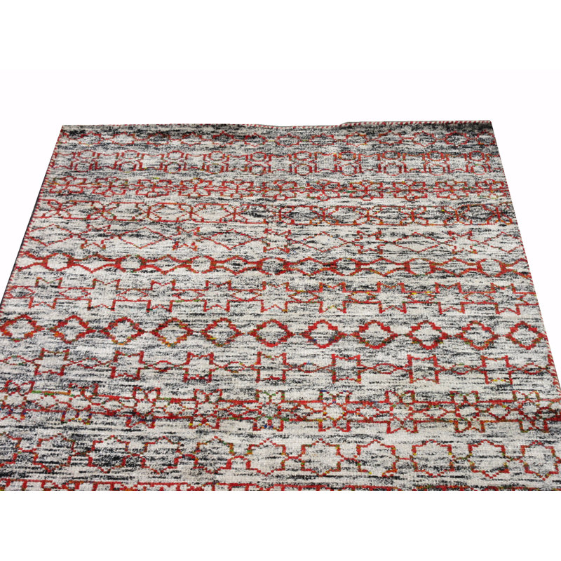 Tapis marocain moderne en soie noué à la main 5X8