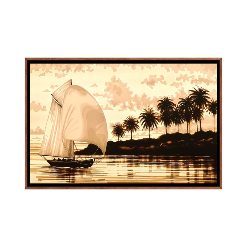 Sail by Max Zorn - Print on Canvas, 66.04 cm H x 45.72 cm W, Classic Brown Wood Framed