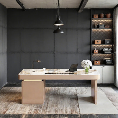 Luxury Modern Sintered Stone Executive Desk