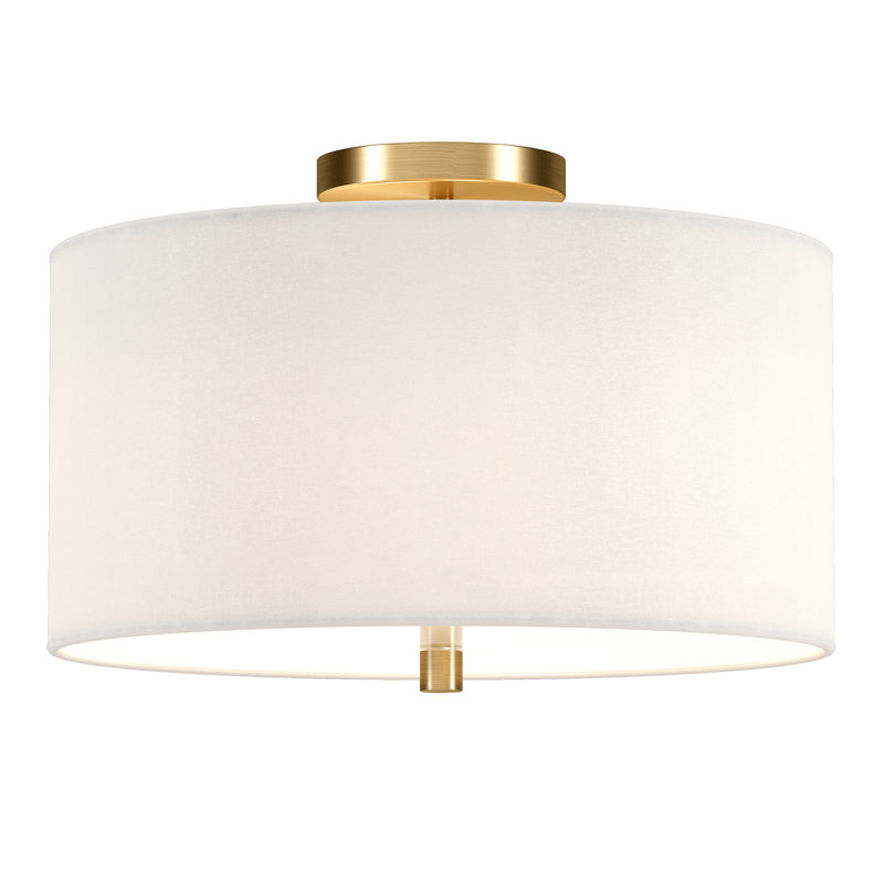 Plafonnier semi-encastré 1 lumière Ellis, Doré, H 10,13 po x l 16 po x P 16 po