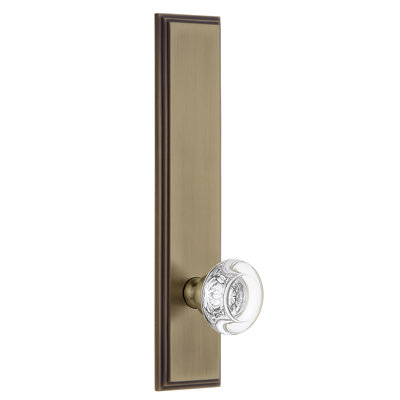 Grandeur Carré Tall Plate Double Dummy with Bordeaux Crystal Door Knob