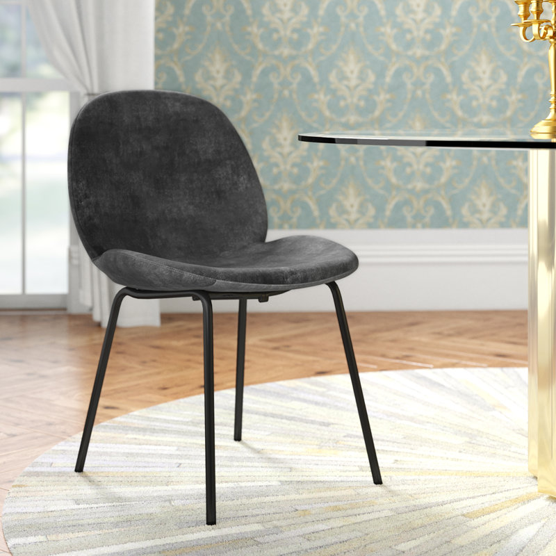 Layne Upholstered Dining Chair - (2 Pack), Black, Black