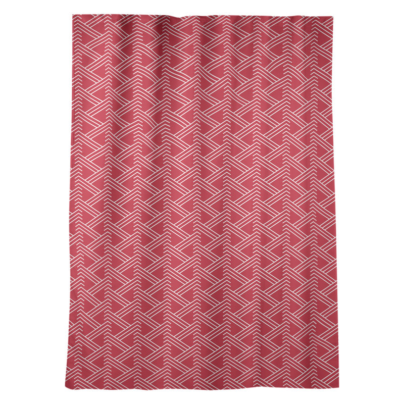 Classic Zig Zag Geometric Room Darkening Thermal Rod Pocket Single Curtain Panel, Red/White