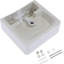 Lavabo de salle de bain mural moderne en céramique rectangulaire avec finition ultrabrillante et trou de trop-plein