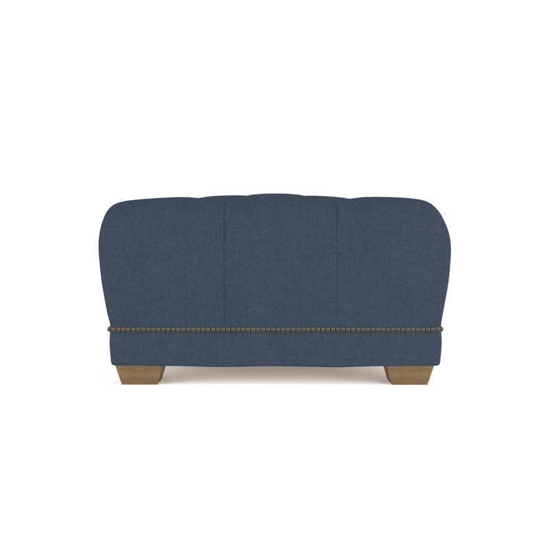 Hudson Ottoman, Plush Velvet Oyster, Weathered
