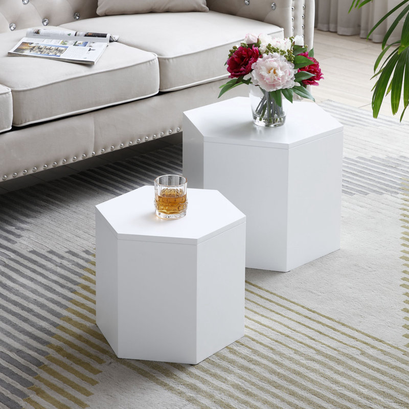 Tables gigognes Mandalyn, Blanc
