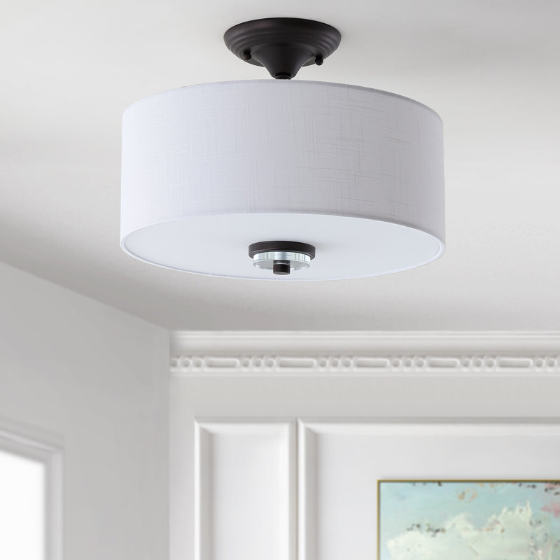 Winterton Fabric Semi Flush Mount, Oil Rubbed Bronze