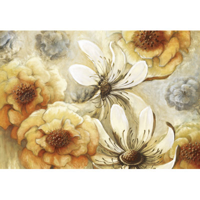 Golden Flowers 2 - Wrapped Canvas Art Prints