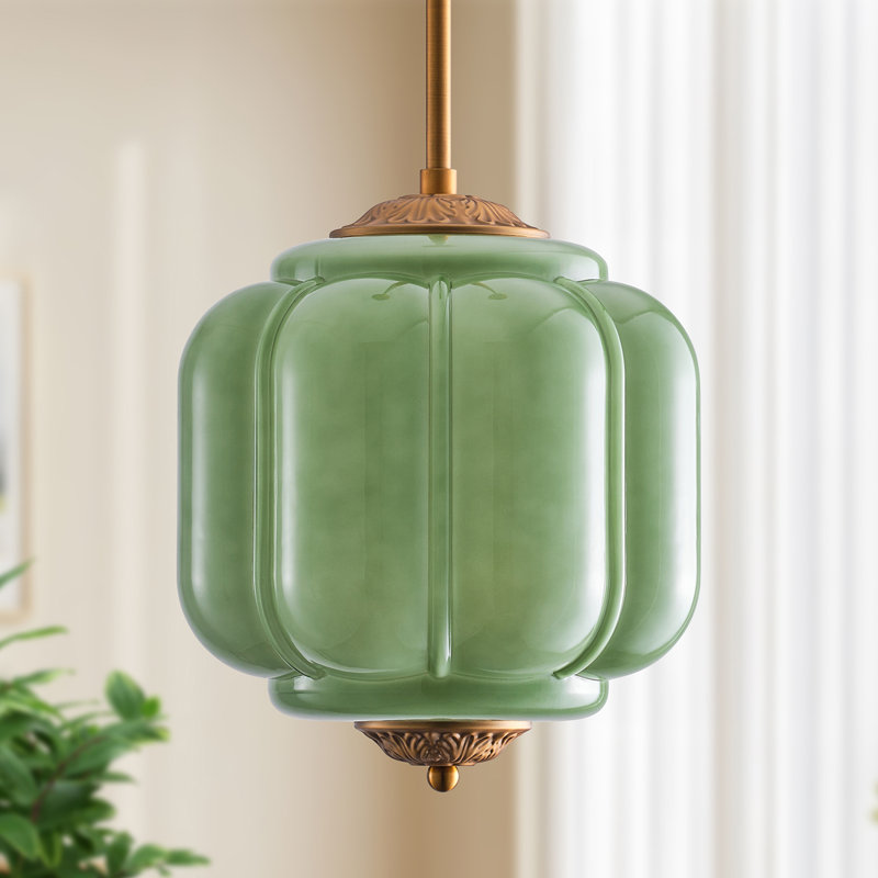 Luminaire suspendu de cuisine en verre à nervures 1 lumière