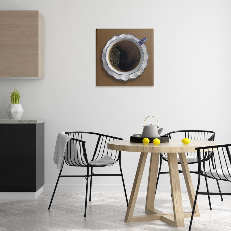 Toile vue de tasse à café vue aérienne, conception par Matthew Piotrowicz, H 24 po x l 24 po