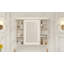 Armoire de rangement murale 35 po x 28 po avec porte miroir, armoire de salle de bain moderne avec miroir, armoire à pharmacie avec 6 tablettes ouvertes