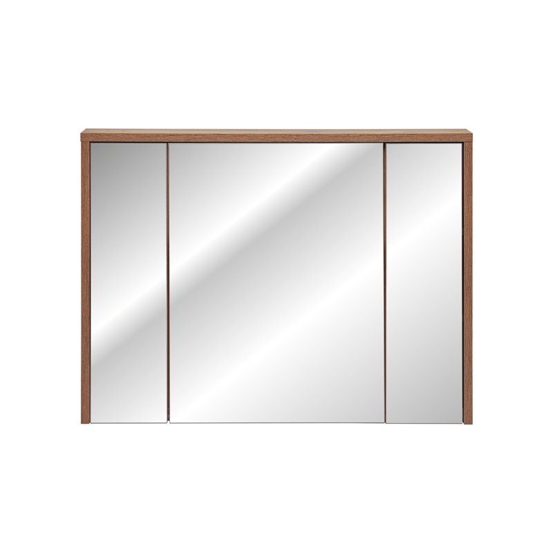 Vires Surface Mirrored Bathroom Cabinets with Mirror and 6 Adjustable Shelves