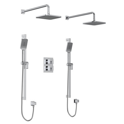 Kubik 3/4" Thermostatic & Pressure Balance Shower System with Multiple Functions including Body Sprays