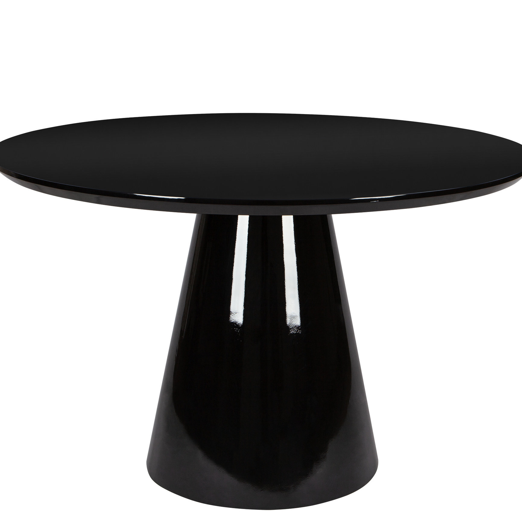 Ivy Bronx Black Glossy Minimalist Dining Table - Solid Wood Base Modern ...