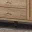 Meuble-lavabo avec lavabo SMC, grande armoire de rangement moderne avec tiroirs à fermeture en douceur et portes en rotin, boutons en métal argenté et 5 pieds en pin-1819227624