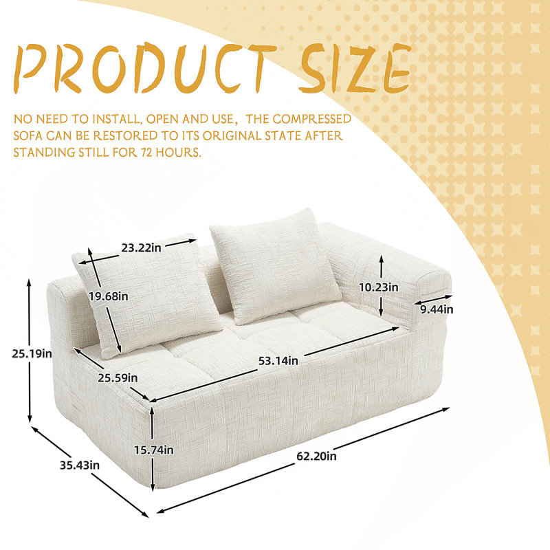 Canapé-lit en chenille confortable et confortable pour la détente et le style dans n'importe quelle pièce, Beige