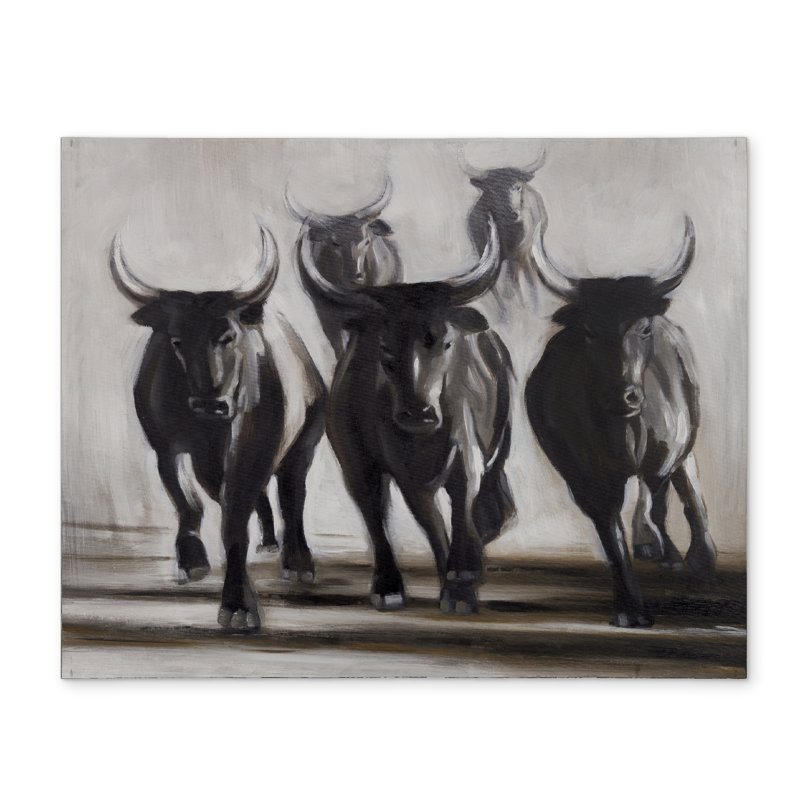 Rustic Brown Polyester Placemat - Running Fierce Bulls Design