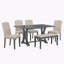 Ensemble de salle à manger de style campagnard, table à tréteaux et 4 chaises et banc rembourrés Shanequah-88581100-88581099-88581098
