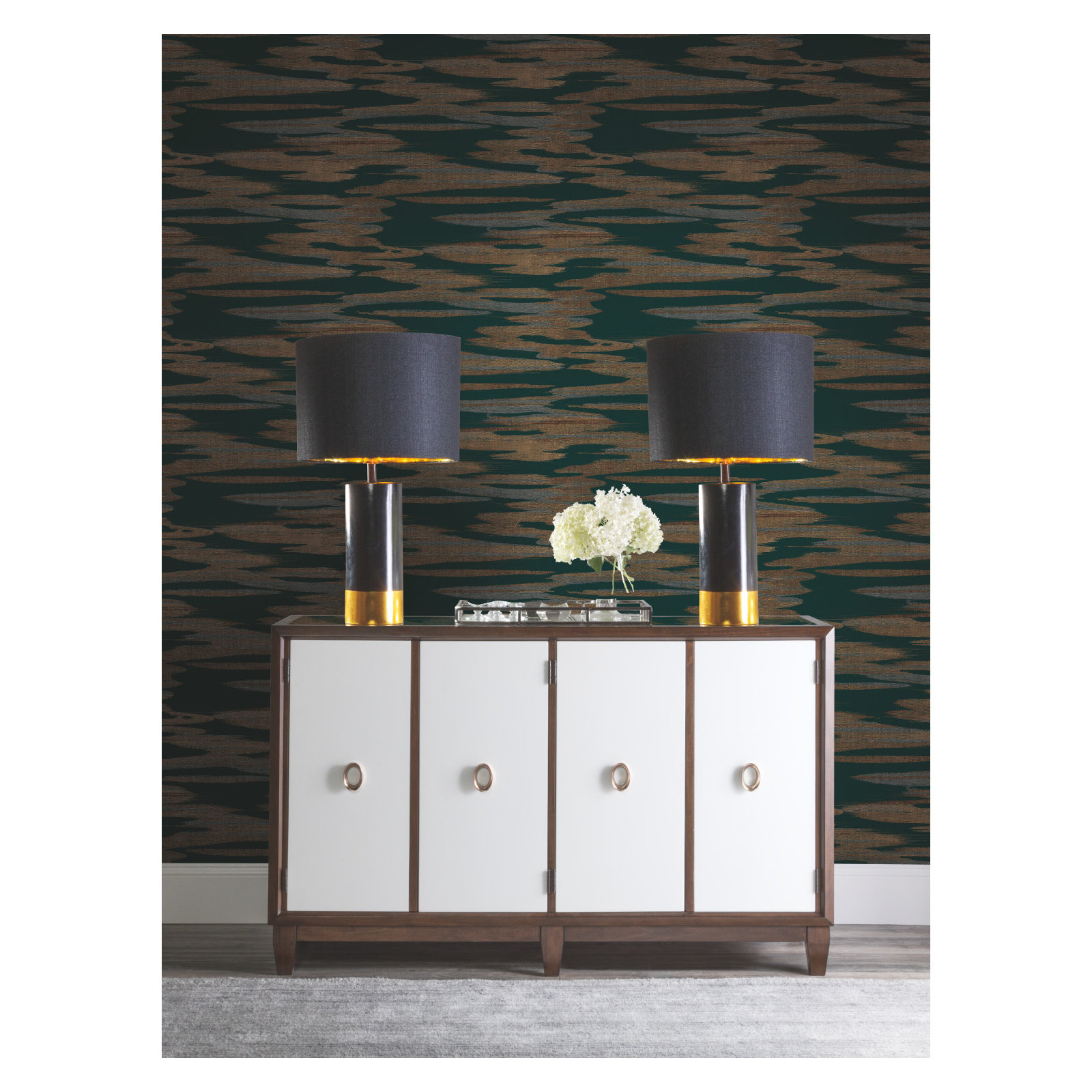 Surrey Striped Wallpaper, Teal