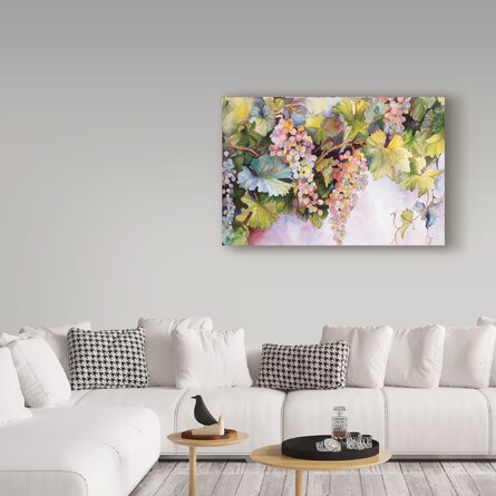 'Grapes on the Vine' Acrylic Painting Print on Wrapped Canvas