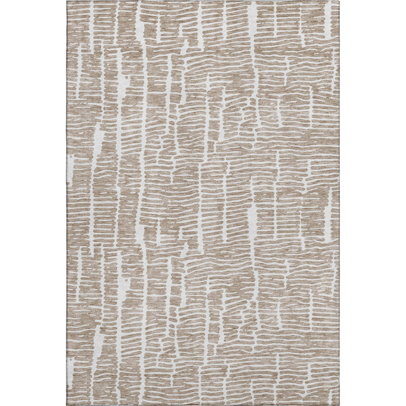 Premium Machine Washable Prisco Brown Rug, Rectangle 8' x 10'