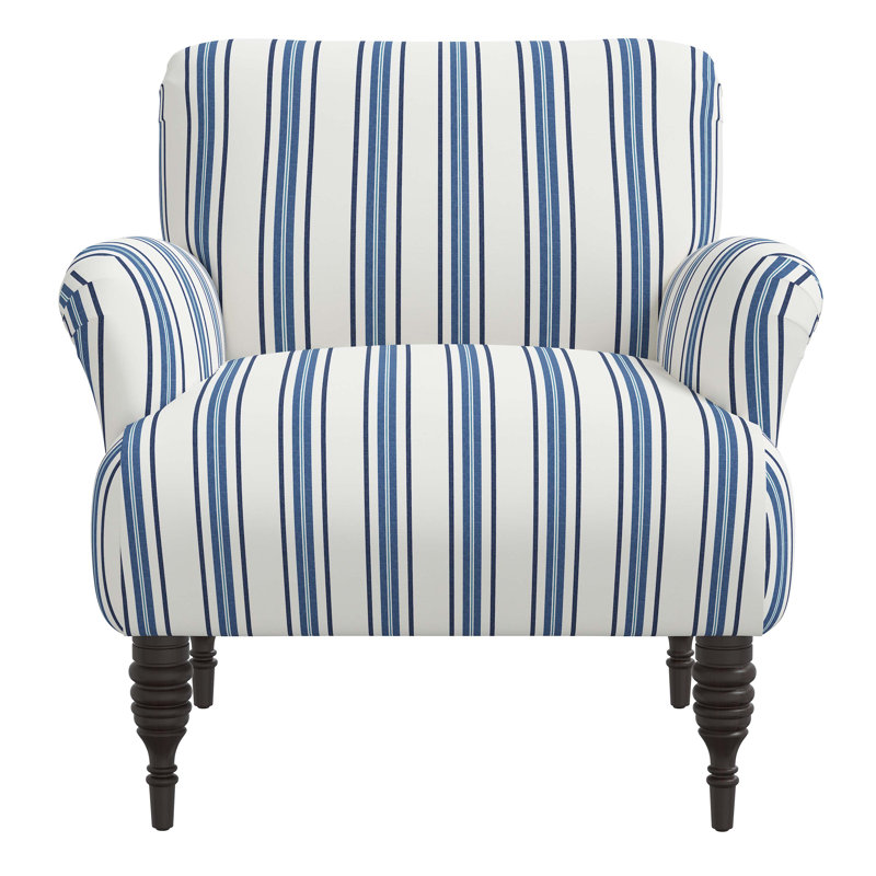 Fauteuil en coton Fairhope, Rayures bleu marine Philip