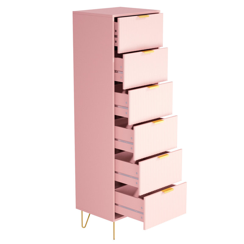 Commode 6 tiroirs Scannell, Rose