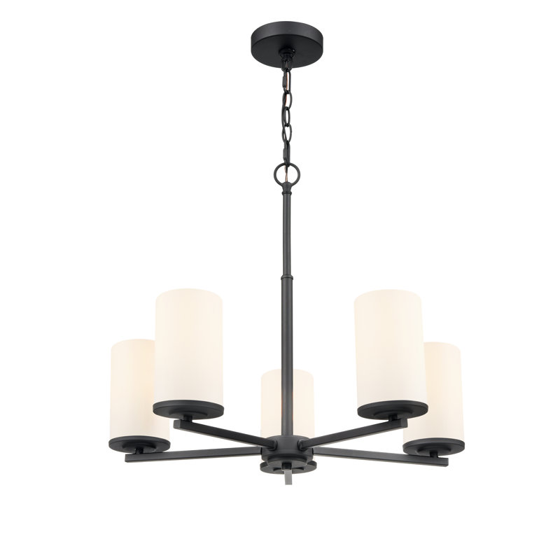 Verlana 24" 5-Light Chandelier - Matte Black, Matte Black