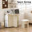 Foldable Dining Set for 4 - Space-Saving Table with Wheels & Leather Chairs-1251719199