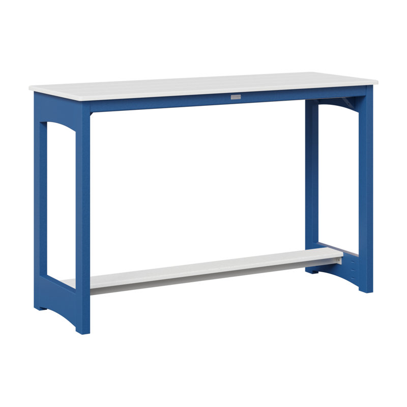 Table de bar Berlin Gardens, 38.5" H x 60" W x 22" D, Bleu pacifique, Blanc