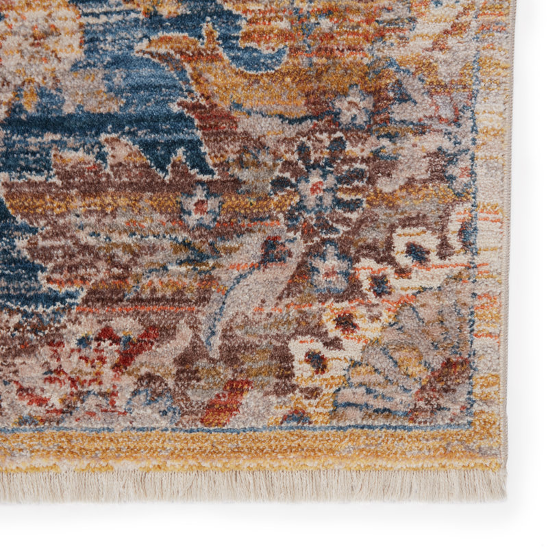 Tapis oriental bleu / orange Natonia, Rectangle 8 pi x 10 pi