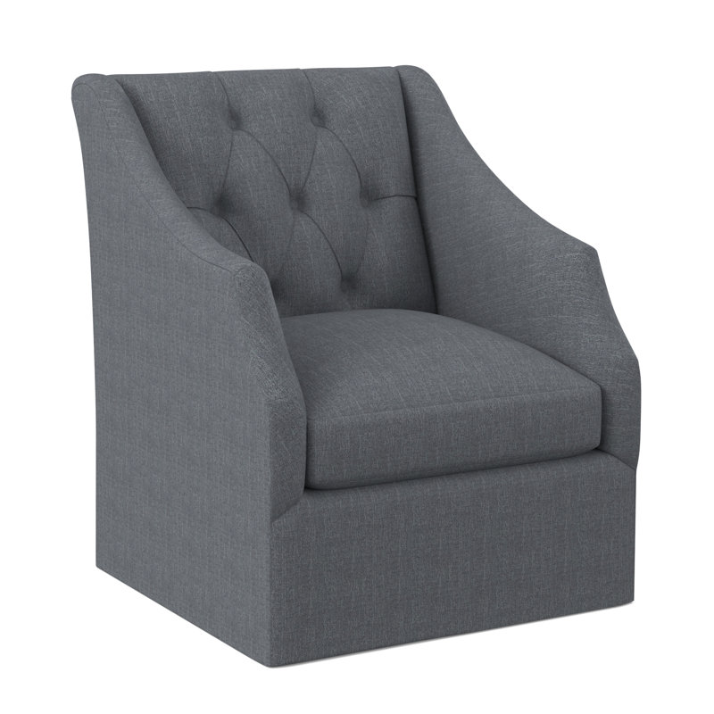Chaise pivotante à dossier capitonné Claudette, 100 % polyester port Elise