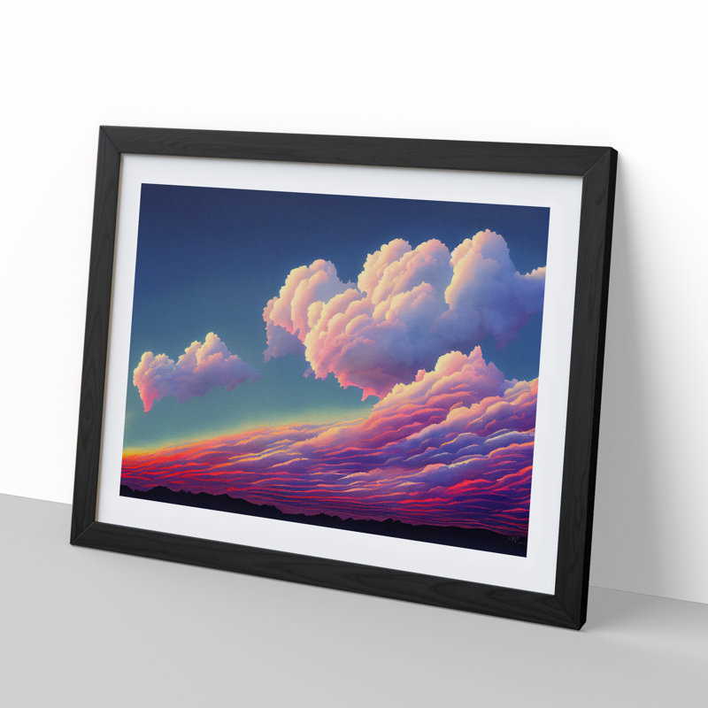 XH1022-6810X Pastel Cloudy Sky Vol.2 - Picture Frame Print, Black Framed, 46cm H x 64cm W x 2cm D