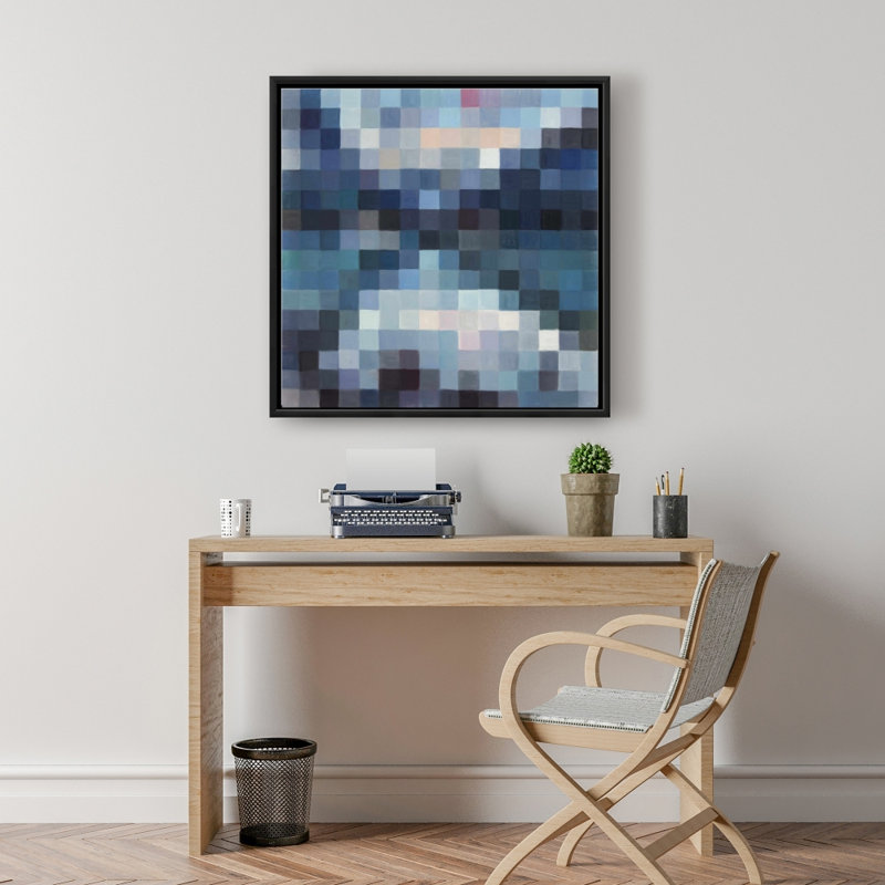 Pixelated mountainous landscape - 24"x24" Framed canvas