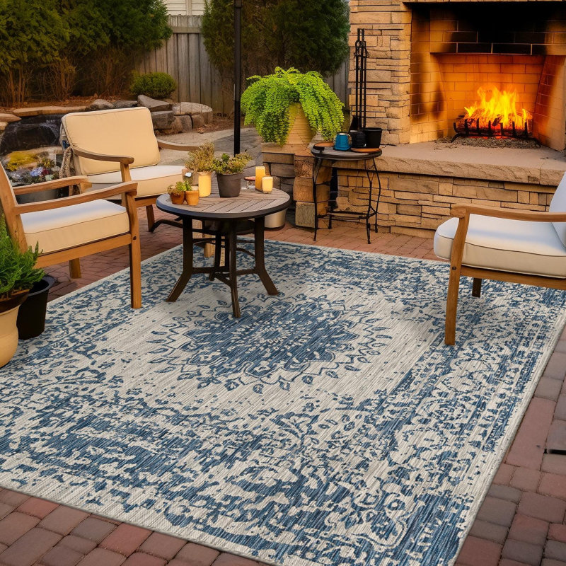 Ornate Lamotte Indoor/Outdoor Area Rug, Square 5'3"