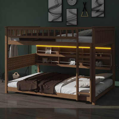 Lit superposé avec tablettes intégrées, éclairage personnalisable et panneaux ventilés
