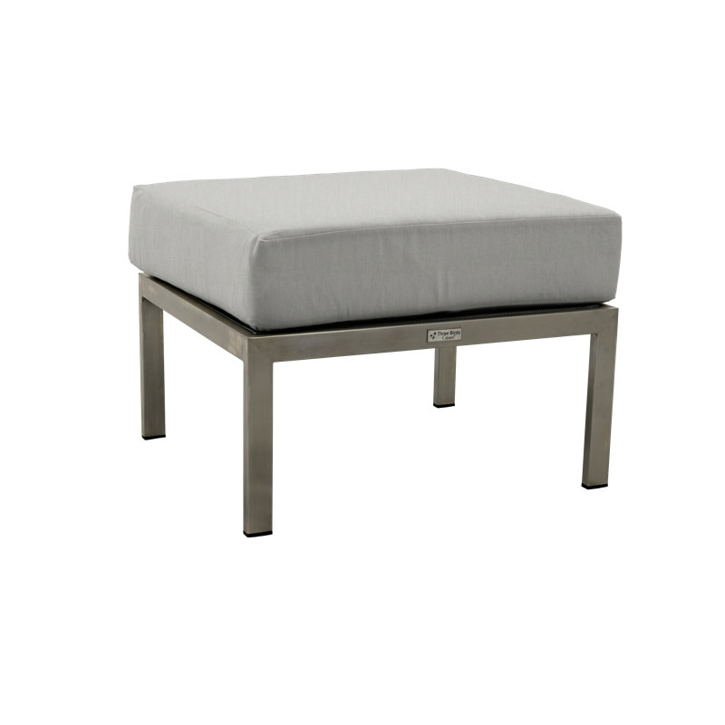 Avanti Stainless Steel Sling Outdoor Ottoman, Granite