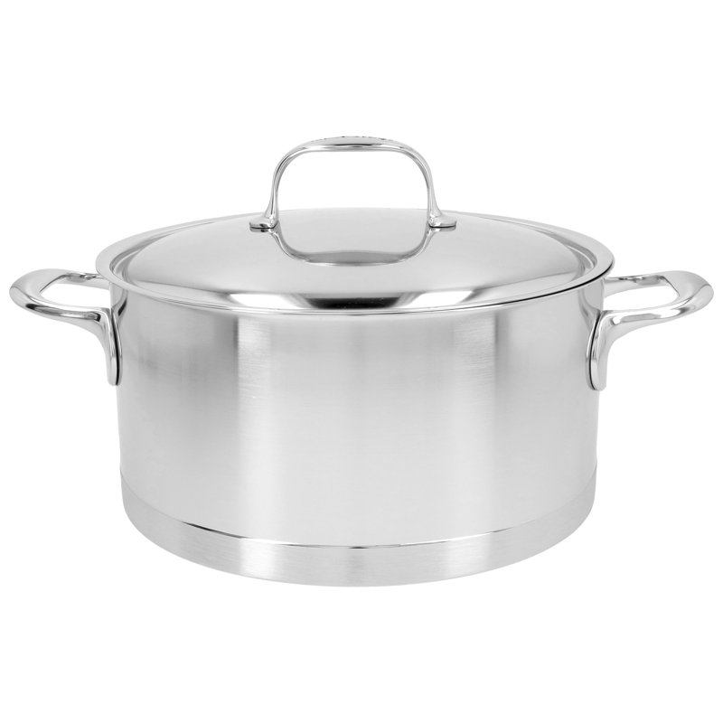 Cocotte ronde en acier inoxydable antiadhésif Demeyere Atlantis, 5,5 pte
