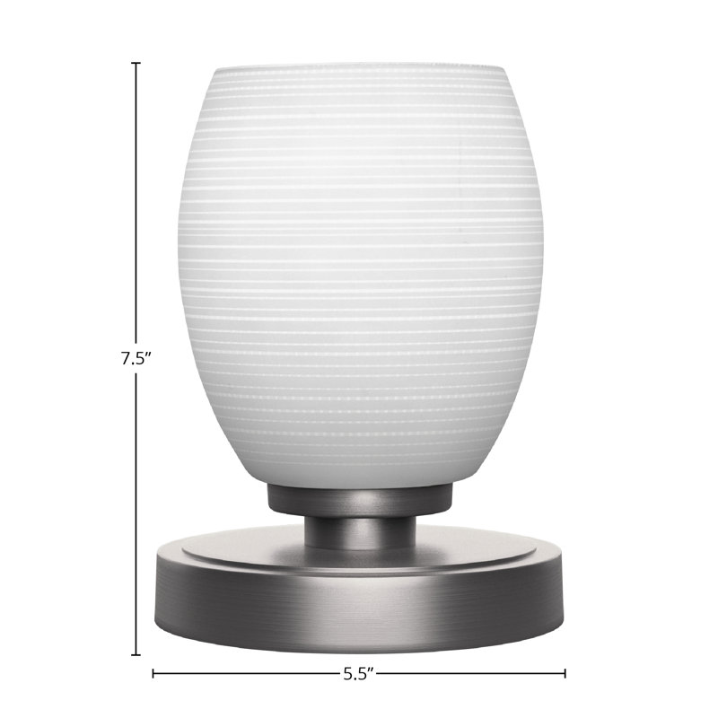 Lampe d'appoint Fika présentée en finition graphite avec verre matriciel de 5 po, Blanc
